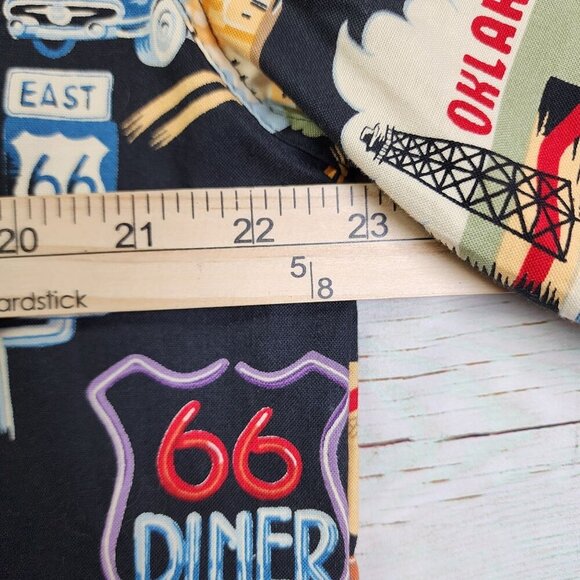 Route 66 Vintage-Themed Button-Up Shirt By High Seas Trading Co Men's Small - Picture 10 of 10